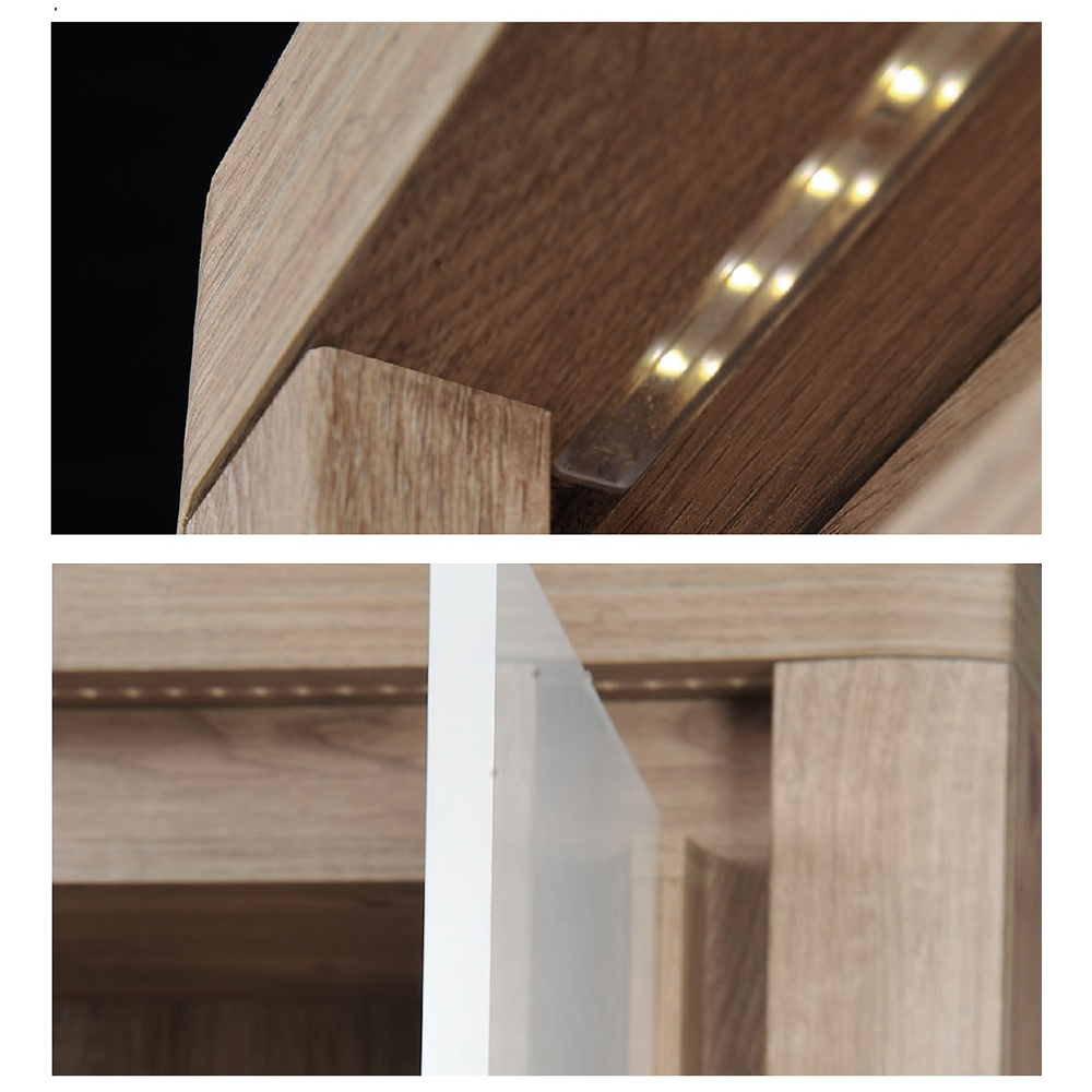 LIVINIO | komoda L-7 | 144 cm | V CENĚ LED LIŠTA | ribbeck/bílá lesk