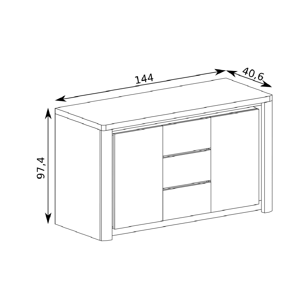 Obývací stěna LIVINIO | 5 dílů | 232,5 cm + 144 cm + 110x63 cm | sestava B | V CENĚ LED LIŠTY | ribbeck/bílá lesk