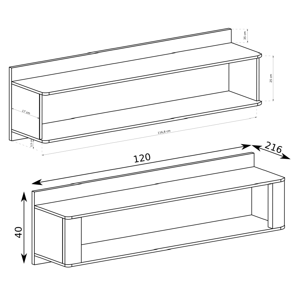 Obývací stěna LIVINIO | 5 dílů | 232,5 cm + 144 cm + 110x63 cm | sestava B | V CENĚ LED LIŠTY | ribbeck/bílá lesk