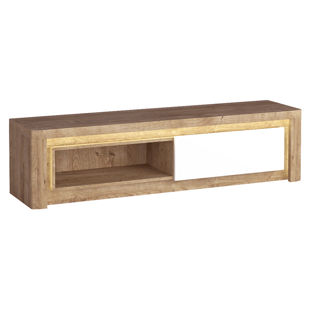 Obývací stěna LIVINIO | 3 díly | 232,5 cm | sestava A | V CENĚ LED LIŠTY | ribbeck/bílá lesk