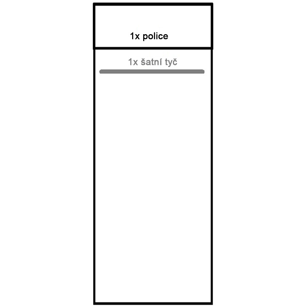 Mediolan - šatní skříň M2 + KOVOVÉ NOŽIČKY - natural hikora