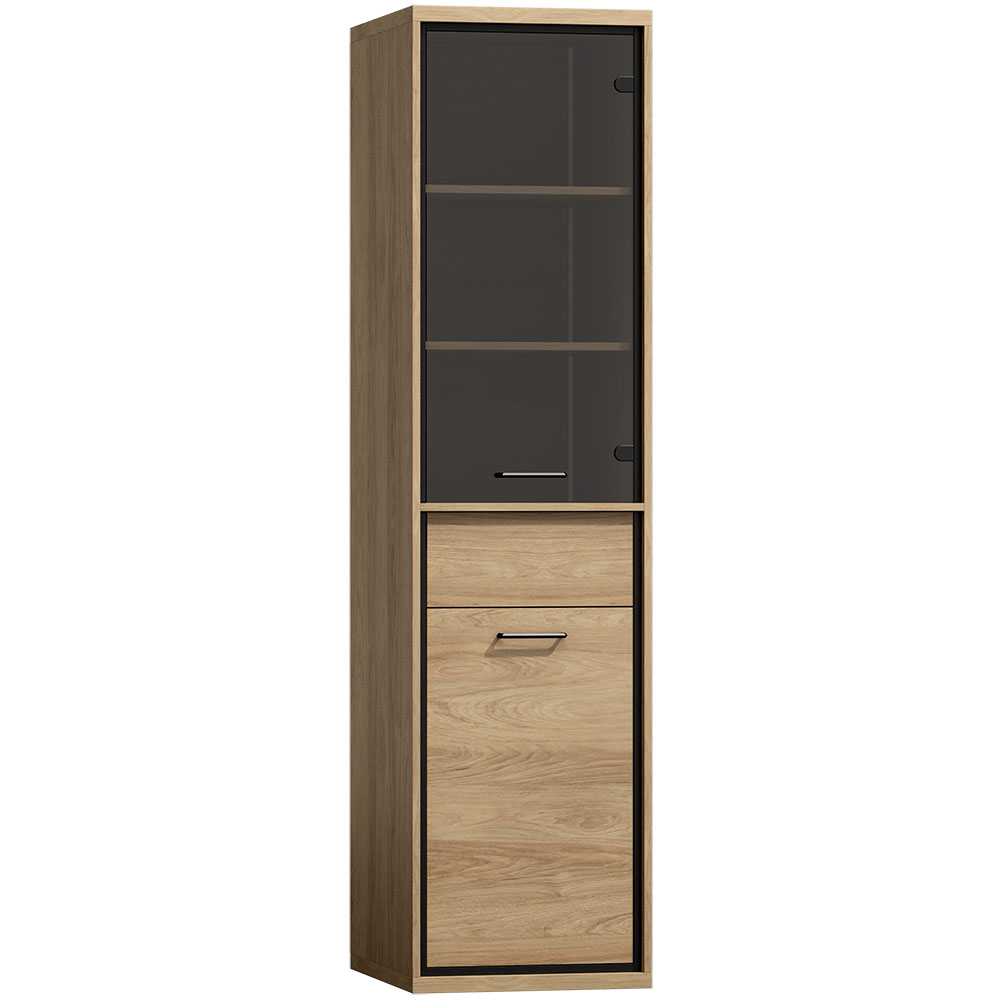 Mediolan - vitrína M4 + KOVOVÉ NOŽIČKY - natural hikora