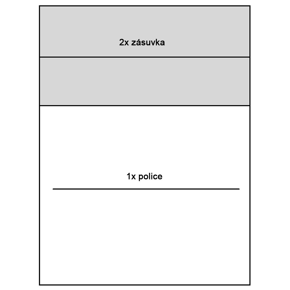 Mediolan - komoda M6 + KOVOVÉ NOŽIČKY - natural hikora