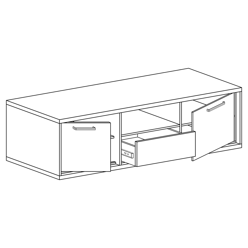 Mediolan - TV stolek M12 + KOVOVÉ NOŽIČKY - natural hikora