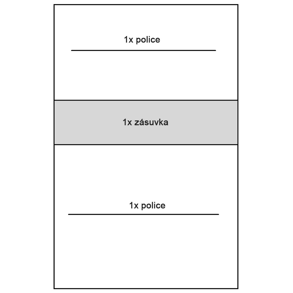 Mediolan - vitrína M5 - natural hikora + dekorační deska