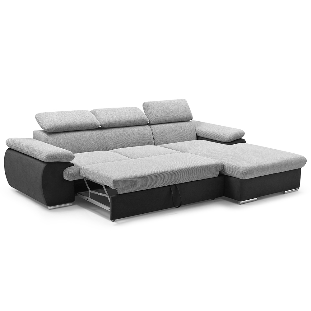 Sedací souprava COOL | 281x191 cm | rozkládací + úložný prostor | PRAVÁ | šedá 06/17
