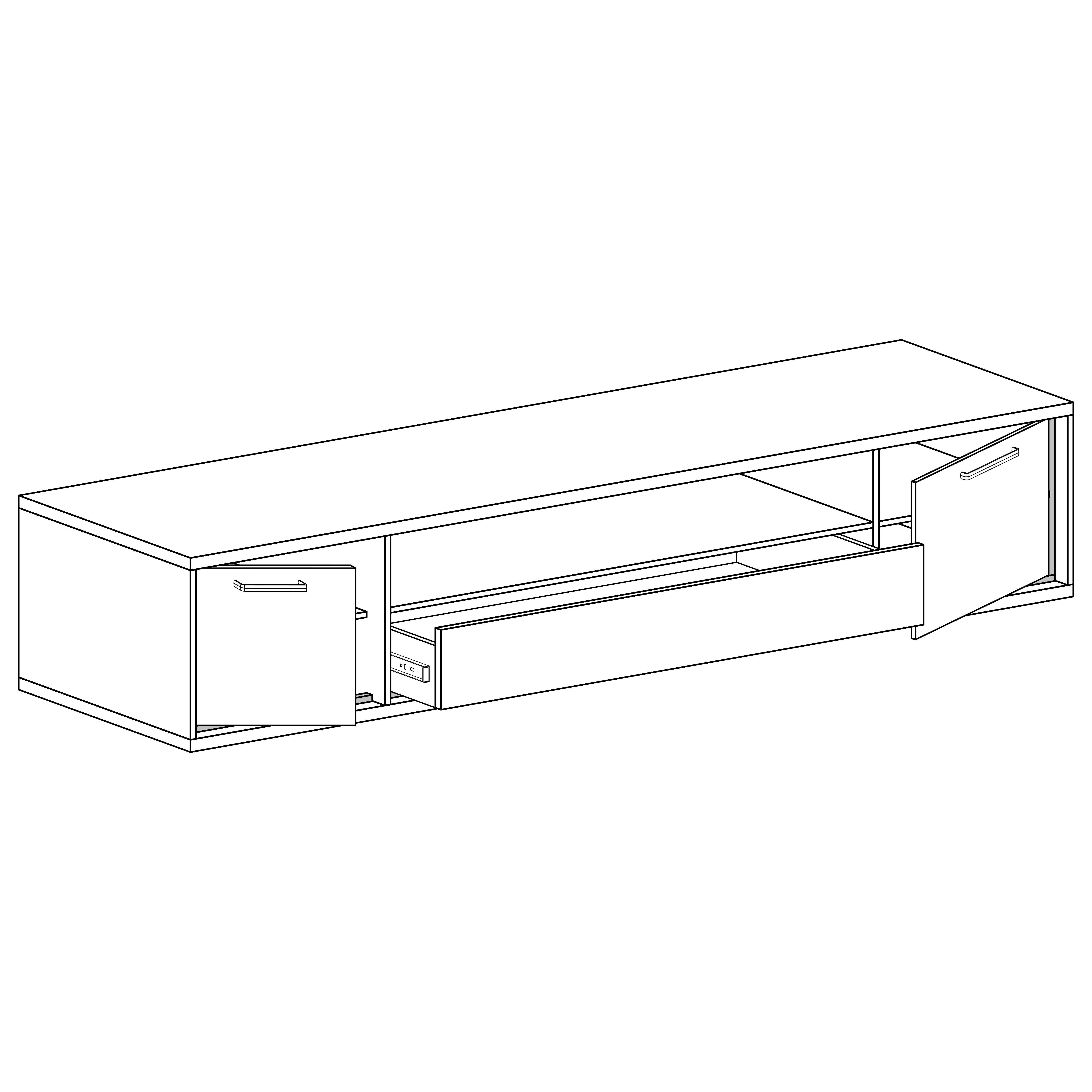 Obývací stěna Mediolan - sestava F - natural hikora + dekorační deska