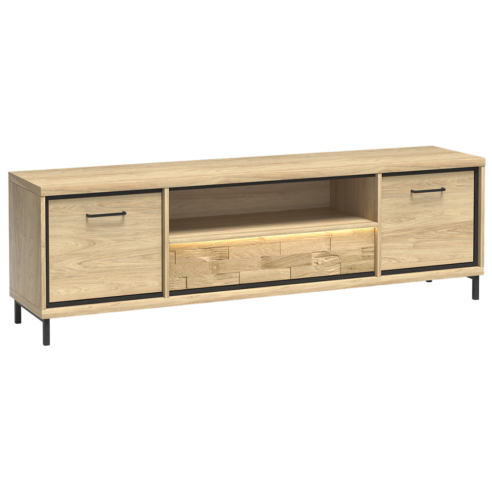 Obývací stěna Mediolan - sestava F - natural hikora + dekorační deska