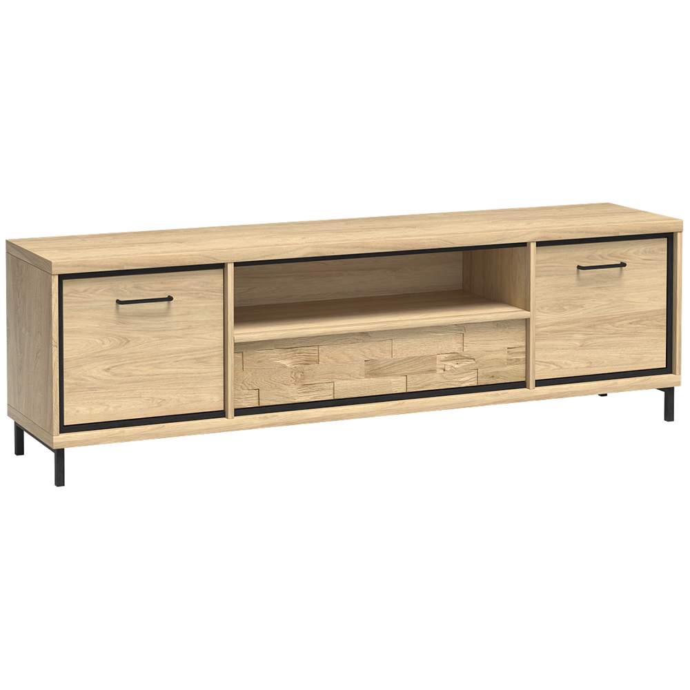 Obývací stěna Mediolan - sestava F - natural hikora + dekorační deska