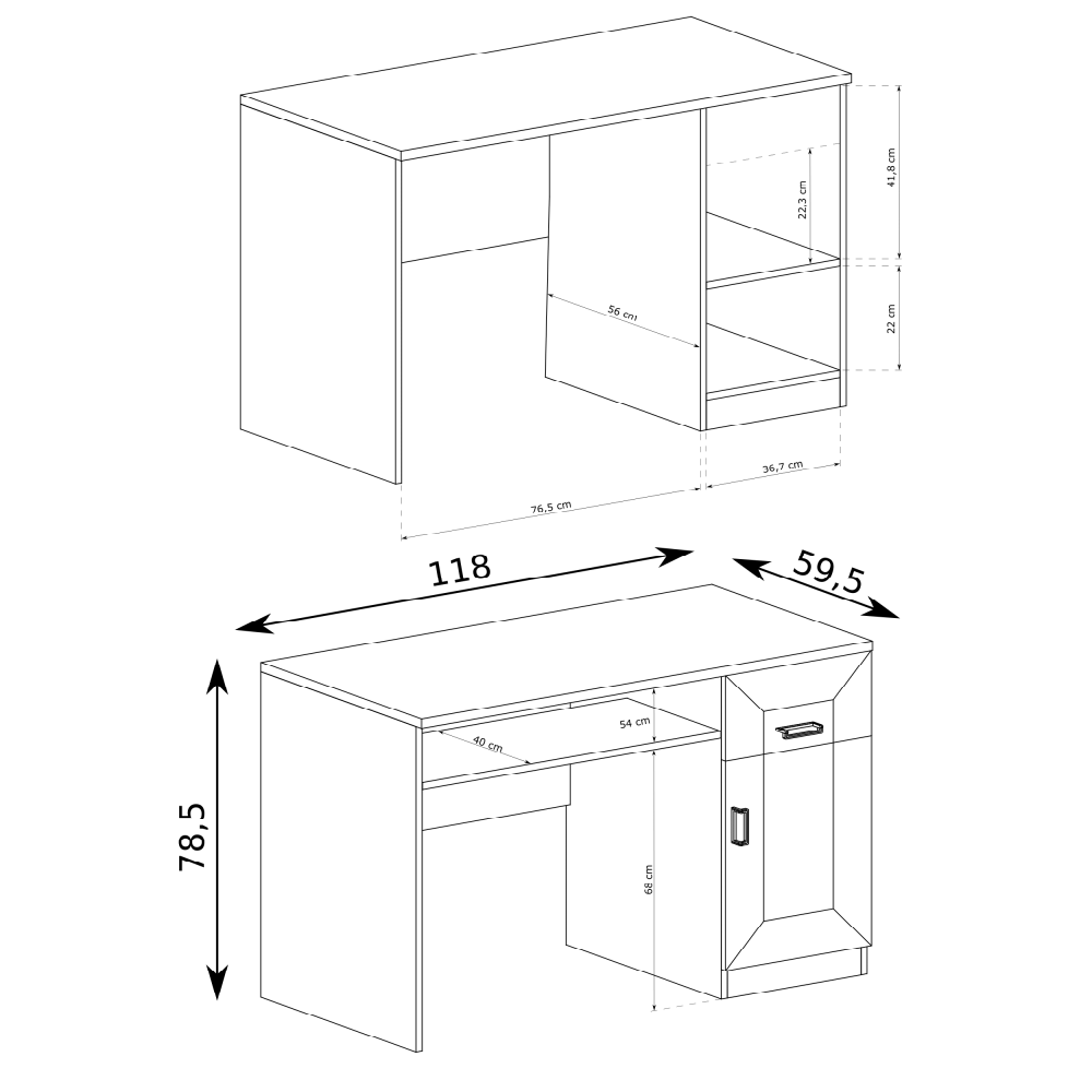 Tadeusz S - psací stůl T19 - dub stoletý