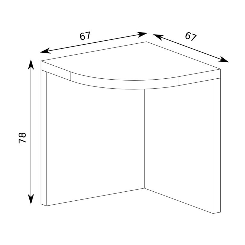 Vegas S - rohový zakončovací regál V32 - santana světlá