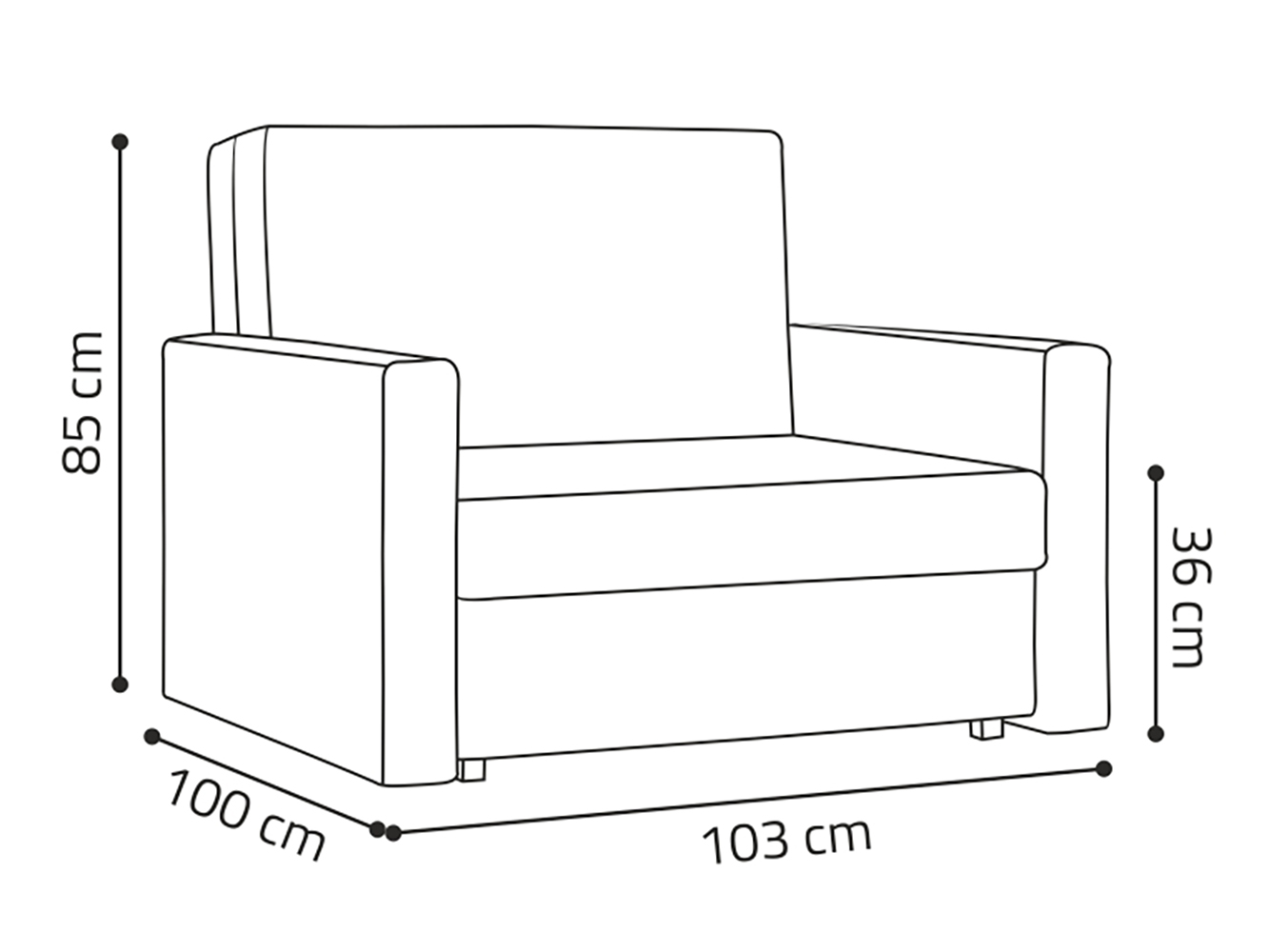 Pohovka Viva I bis | 103 cm | rozkládací | šedá