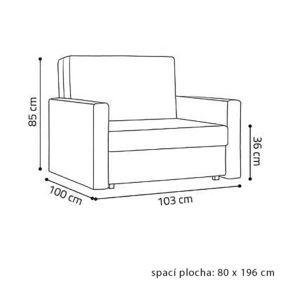 Pohovka VIVA I BIS | 103 cm | rozkládací + úložný prostor | VÝBĚR TKANIN