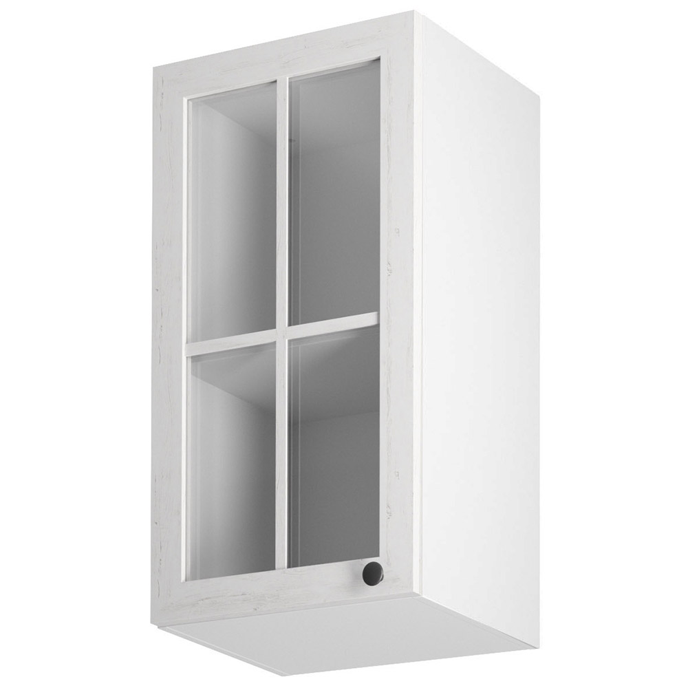 PROVENCE k | horní skříňka G40S-L prosklená s policí | 40 cm | LEVÁ | bílá/borovice andersen