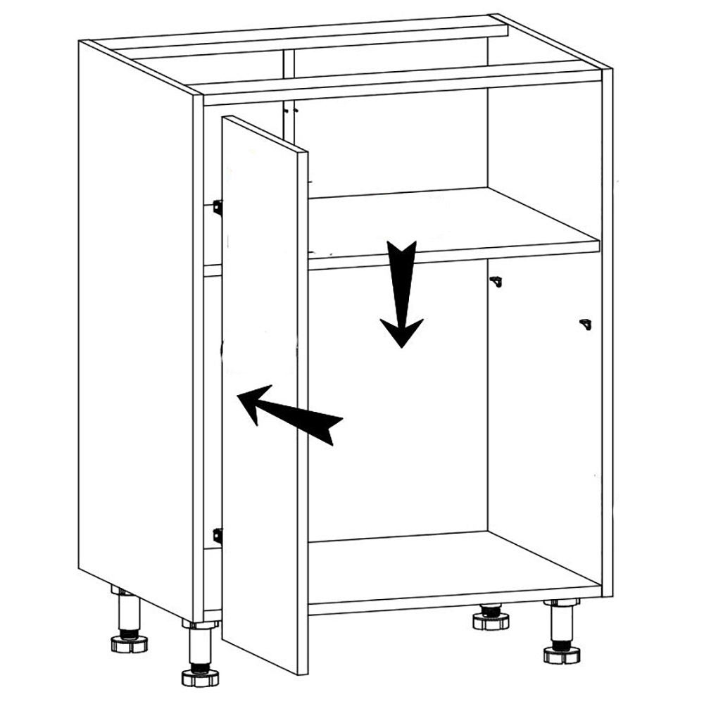 PROVENCE k | dolní skříňka D60-L s policí | LEVÁ | 60 cm | SOKL v CENĚ | bílá/borovice andersen
