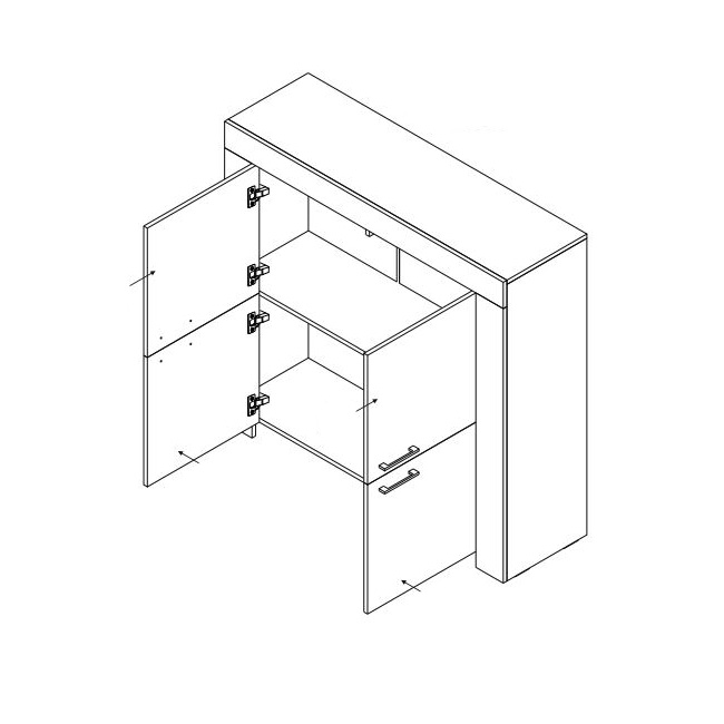 Obývací stěna Sky A (6 dílů) | sonoma | POSLEDNÍ KUSY