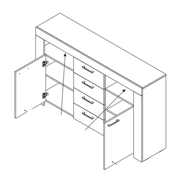 Obývací stěna Sky A (6 dílů) | sonoma | POSLEDNÍ KUSY