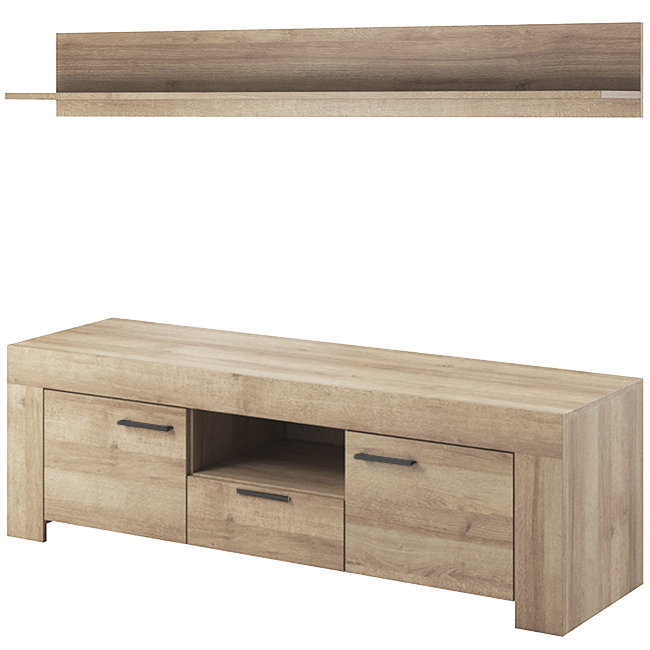 Obývací stěna Sky A (6 dílů) | sonoma | POSLEDNÍ KUSY