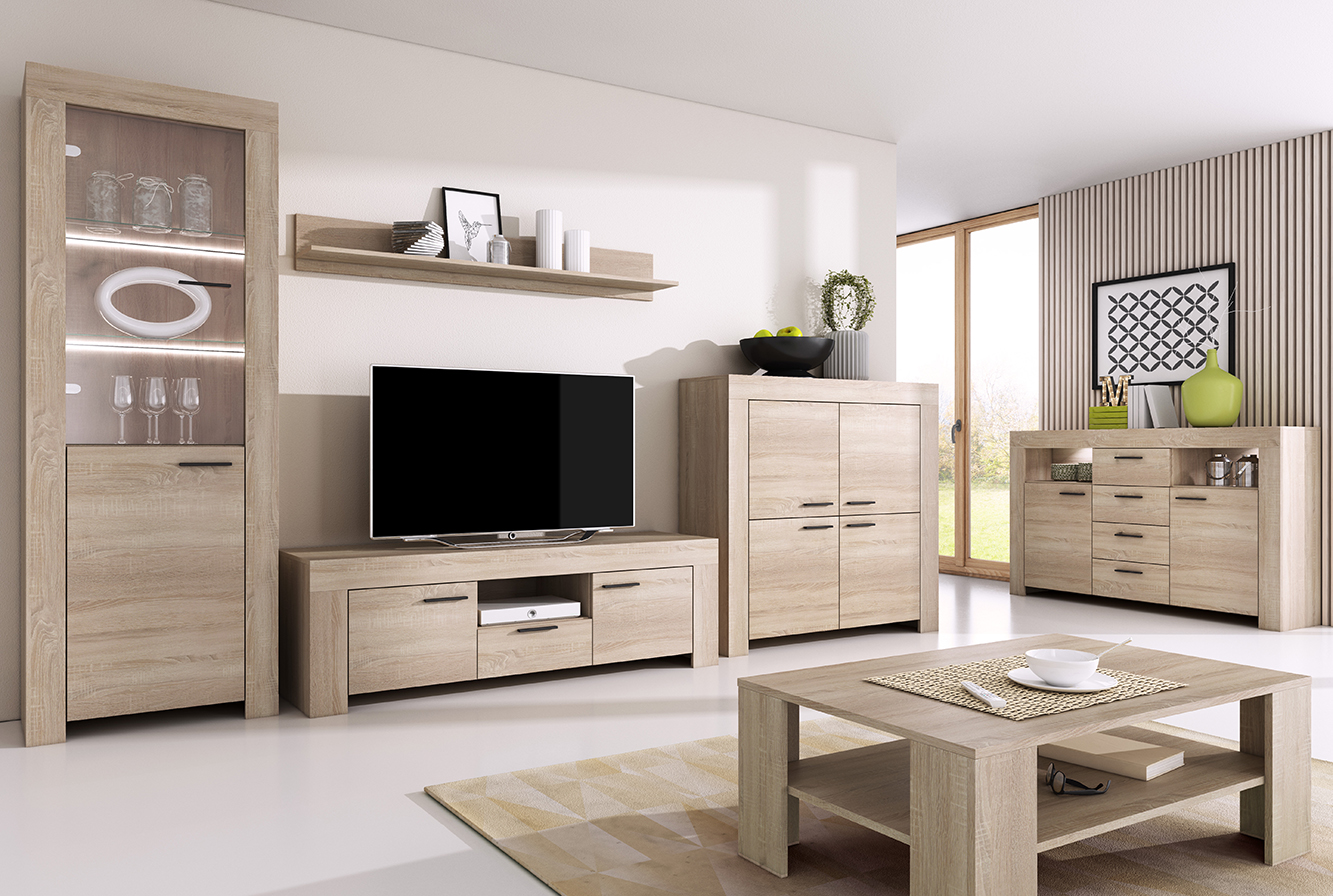 Obývací stěna Sky A (6 dílů) | sonoma | POSLEDNÍ KUSY