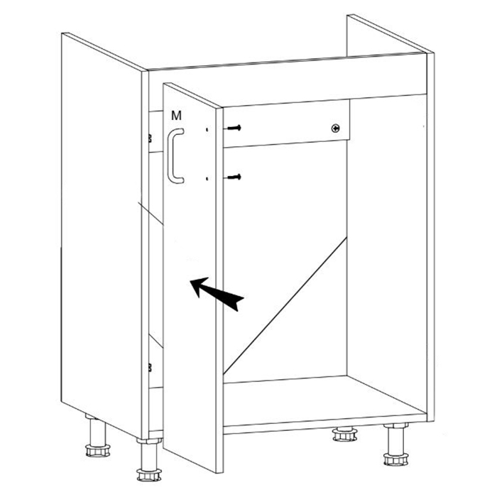Royal - dolní skříňka pod dřez D60Z - LEVÁ - borovice nordická