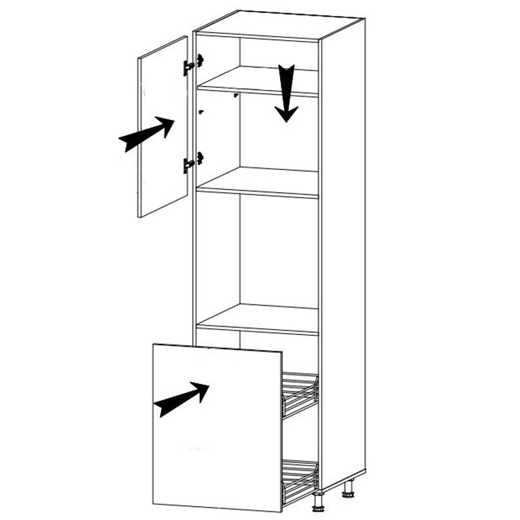 Royal - skříňka pro vestavnou troubu D60P - LEVÁ - borovice nordická