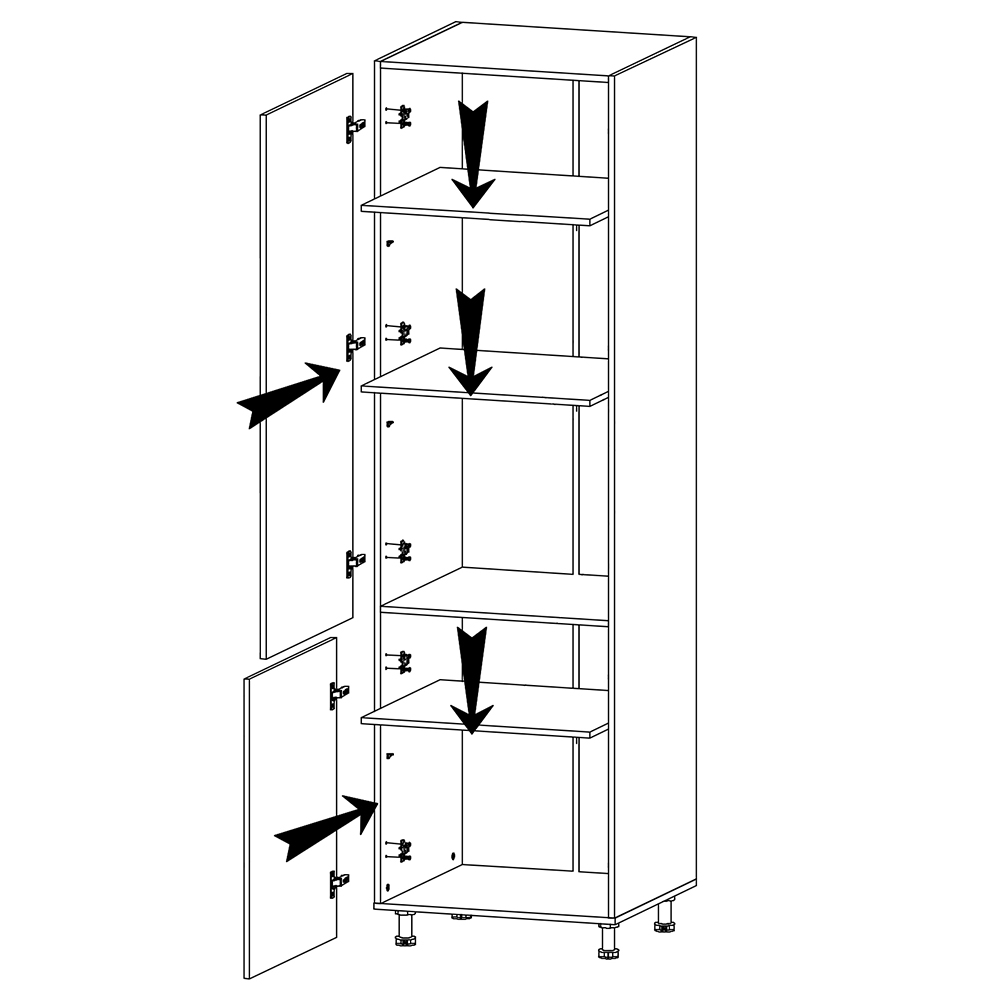 Royal - policová skříňka/regál D60R - LEVÁ - borovice nordická
