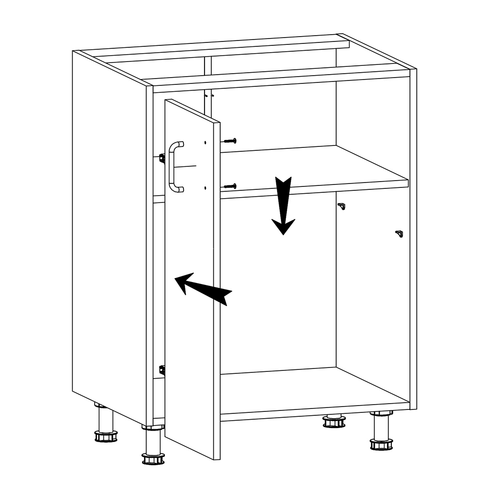 Royal - dolní skříňka D60 - LEVÁ - borovice nordická