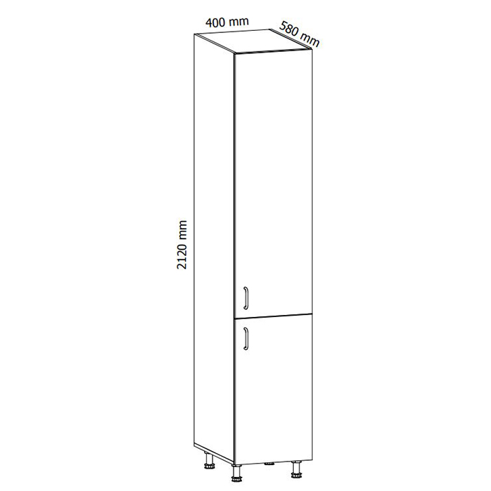 Aspen | policová skříňka/regál D40SP | PRAVÁ | bílá lesk
