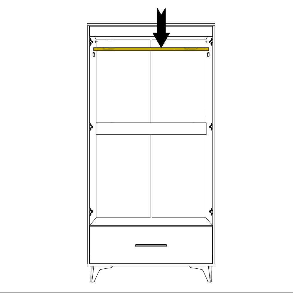 Frida D | šatní skříň S2D1S | 91 cm | dub riviera