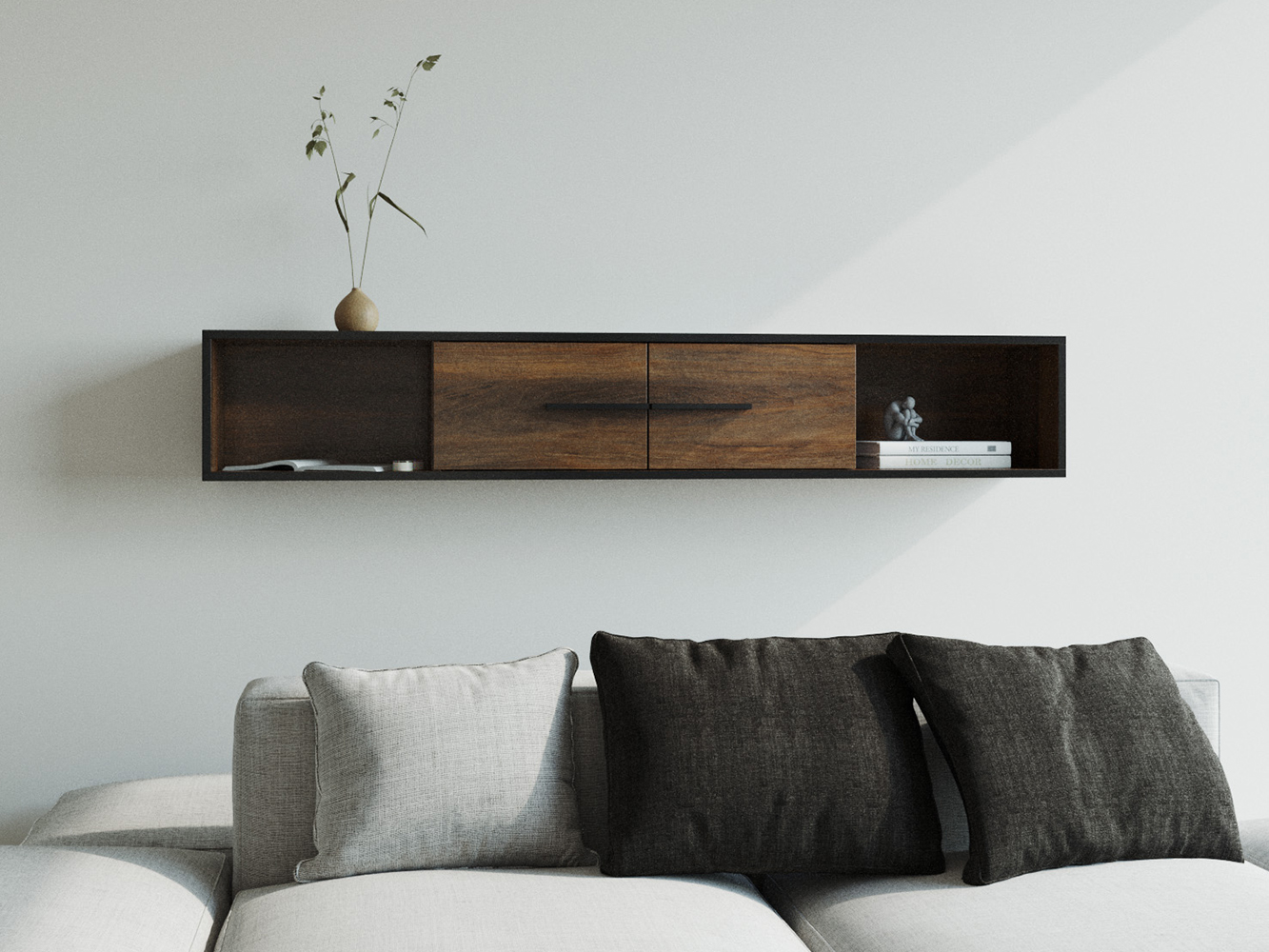 Frida S | policový regál S1D | shirin walnut