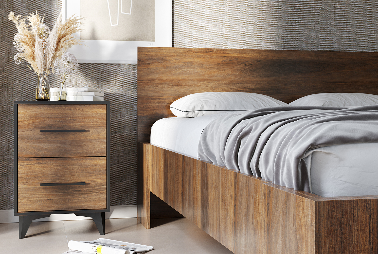 Frida S | dvoulůžko L160 | shirin walnut