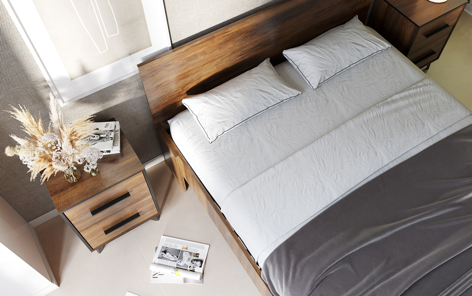 Frida S | dvoulůžko L160 | shirin walnut