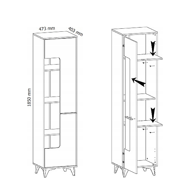 Obývací stěna se skříní Frida | sestava B | shirin walnut