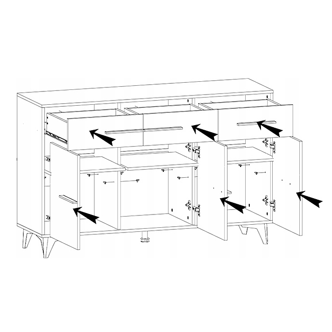 Obývací stěna se skříní Frida | sestava B | shirin walnut