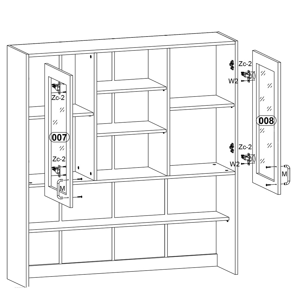 Linea | kredenc, horní skříňka K120 | šedá