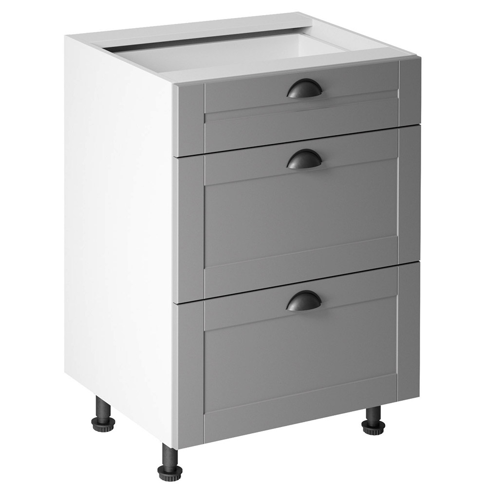 Linea | dolní skříňka D60S3 se 3 zásuvkami | šedá