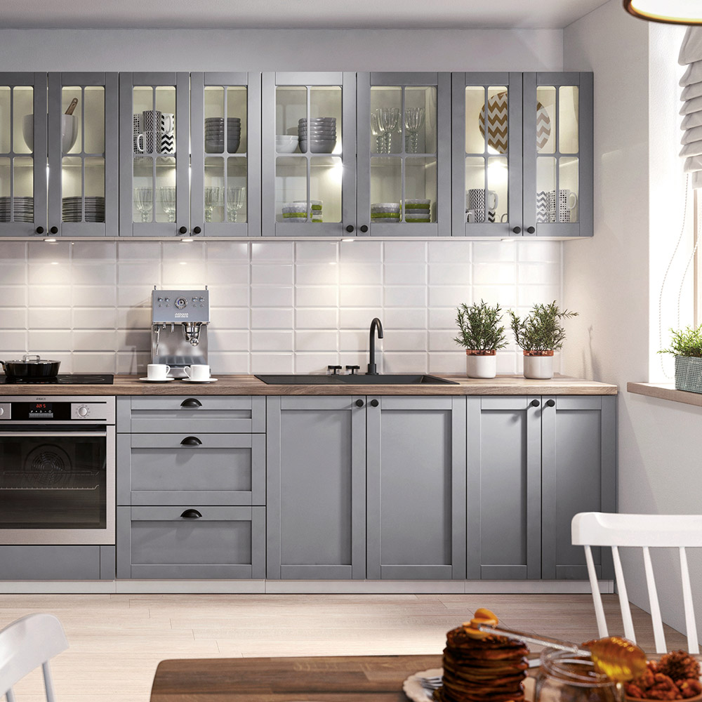 Linea | dolní skříňka D60P pro vestavnou troubu | LEVÁ | šedá