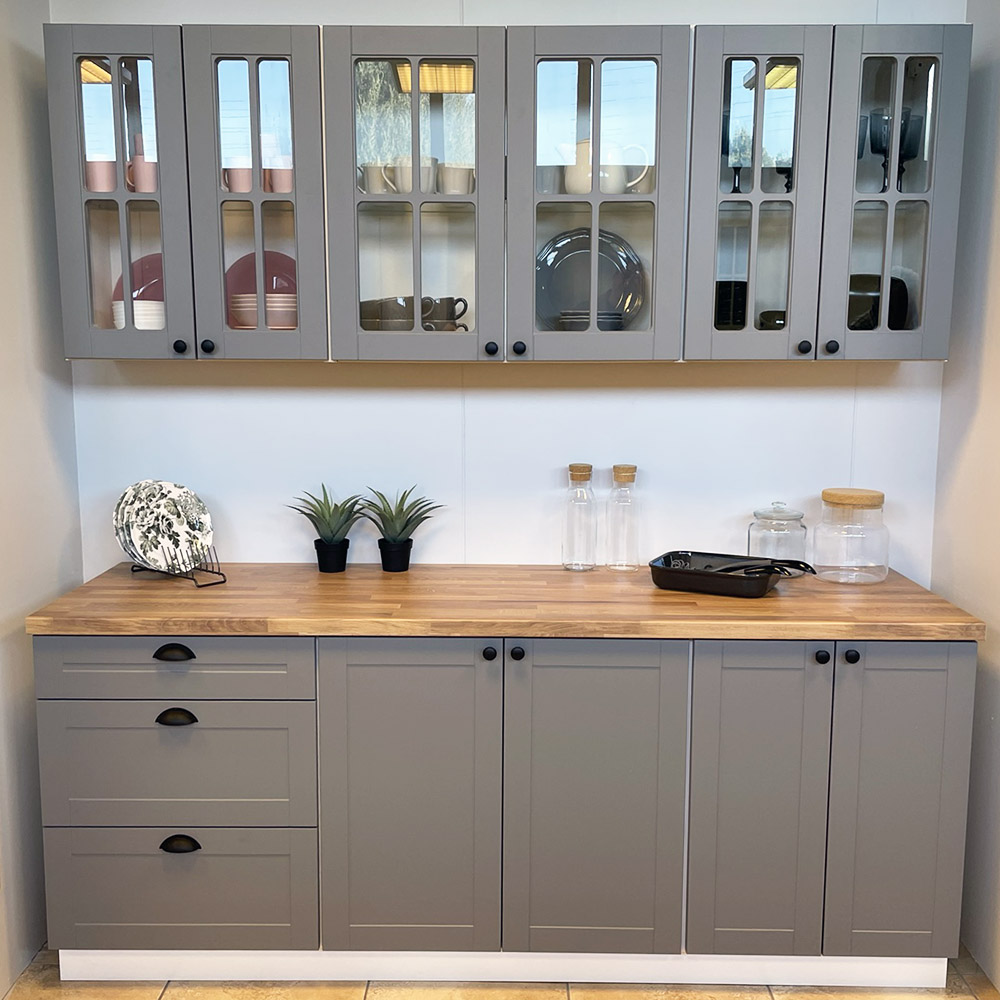 Linea | dolní skříňka D60R policová skříňka, regál | LEVÁ | šedá