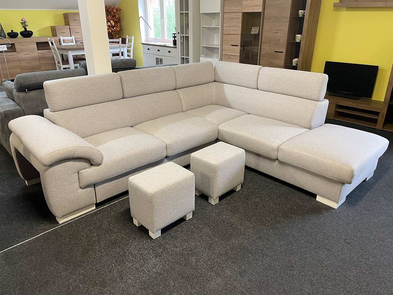 Sedací souprava London lux + 2x taburet | PRAVÁ | megan 363 | VÝPRODEJ