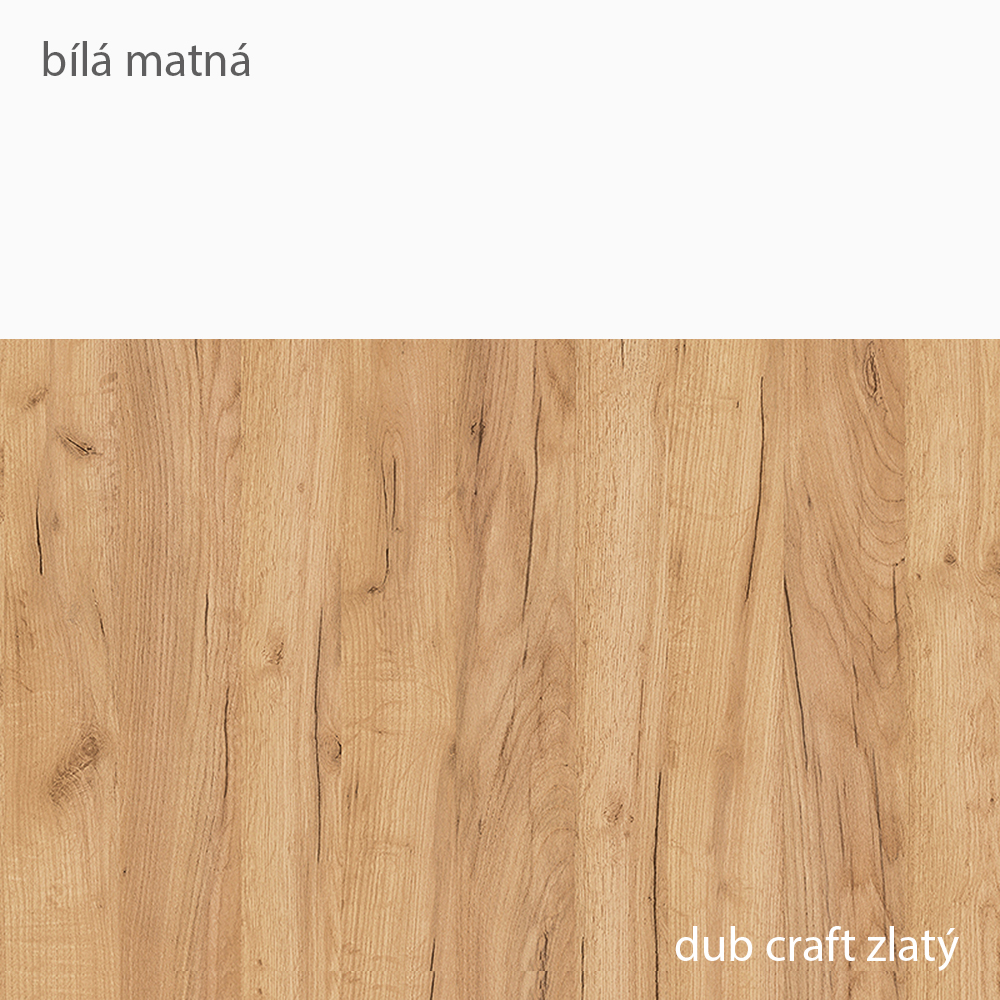 Xelo | šatní skříň 230 s lištou s LED osvětlením | dub kraft zlatý/bílá