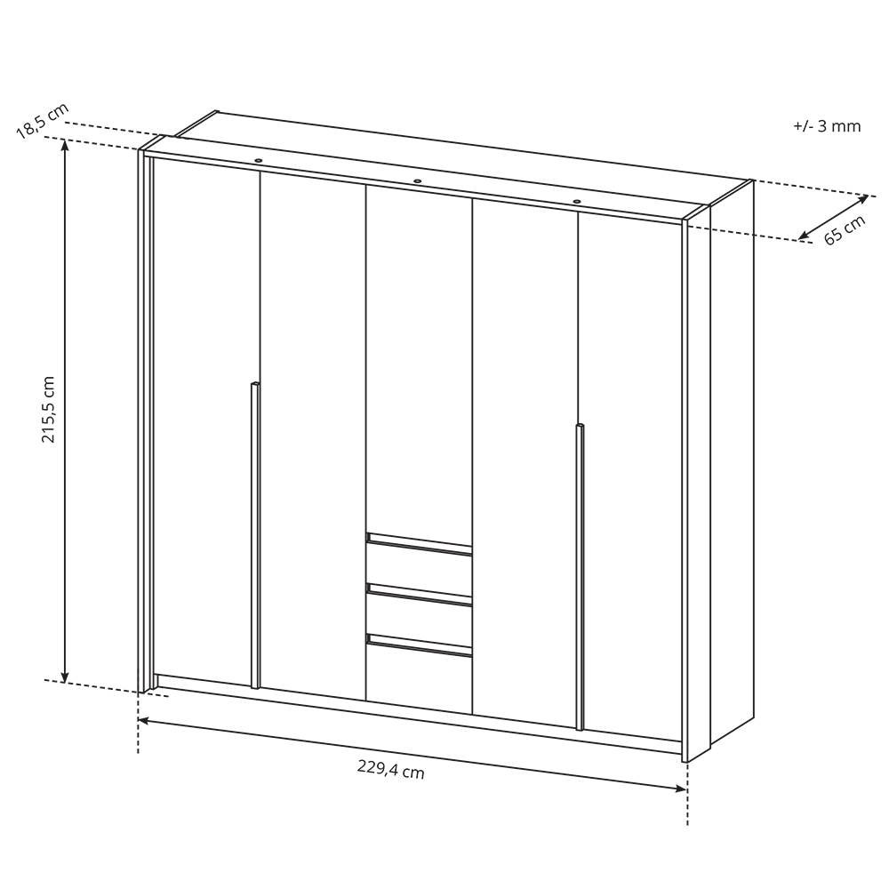 Xelo | šatní skříň 230 s lištou s LED osvětlením | dub kraft zlatý/bílá