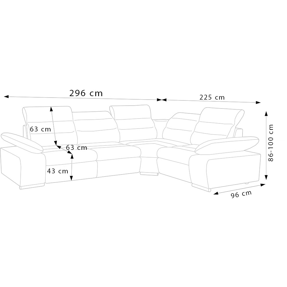 Sedací souprava KORFU MINI | 296x225 | nerozkládací + bez úložného prostoru | VÝBĚR TKANIN