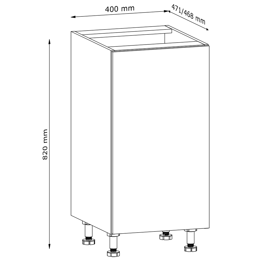 LANGEN ap | dolní skříňka D40 | push open | UNI provedení | artisan
