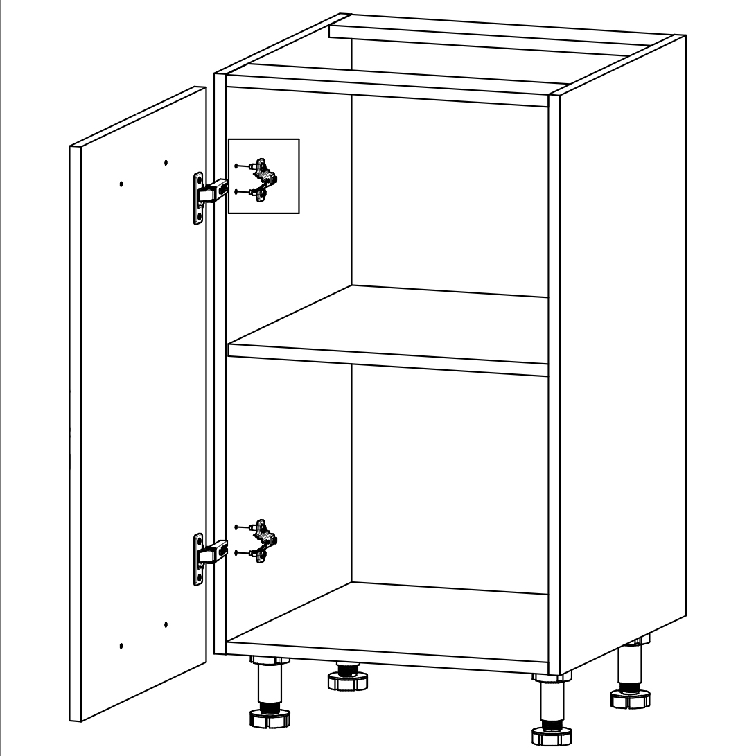 LANGEN ap | dolní skříňka D45 | push open | UNI provedení | artisan