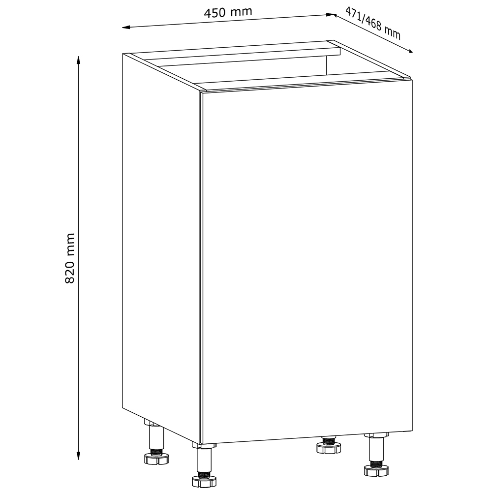 LANGEN au | dolní skříňka D45 | s úchytem | UNI provedení | artisan