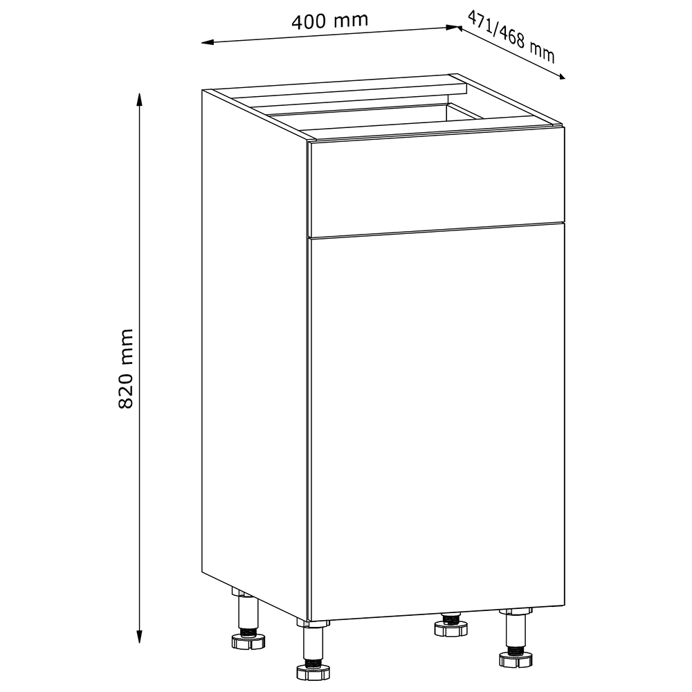 LANGEN ap | dolní skříňka D40S1 | push open | UNI provedení | artisan