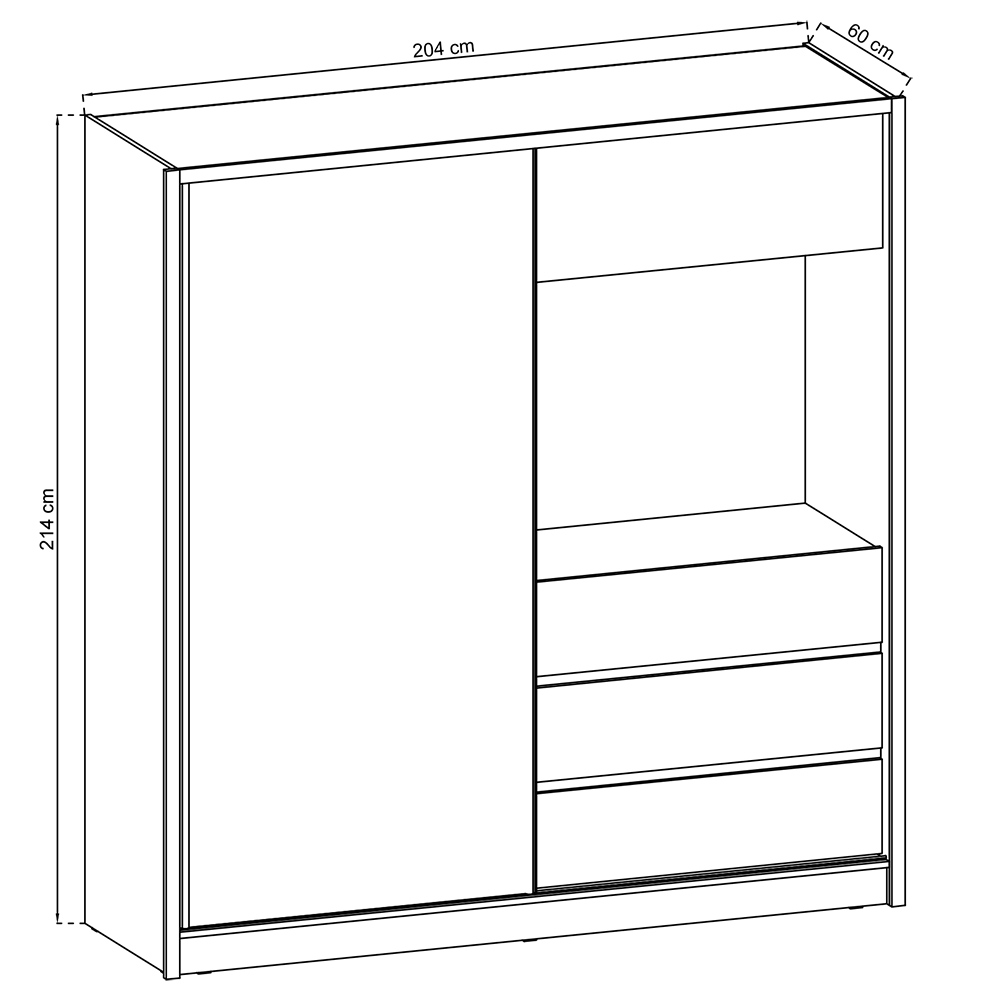 Šatní skříň TV 200 | bez zrcadla | šedá grafit