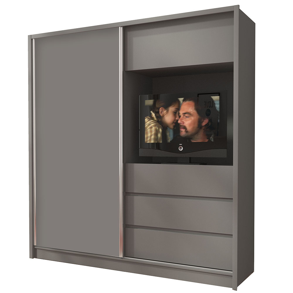 Šatní skříň TV 200 | bez zrcadla | šedá grafit