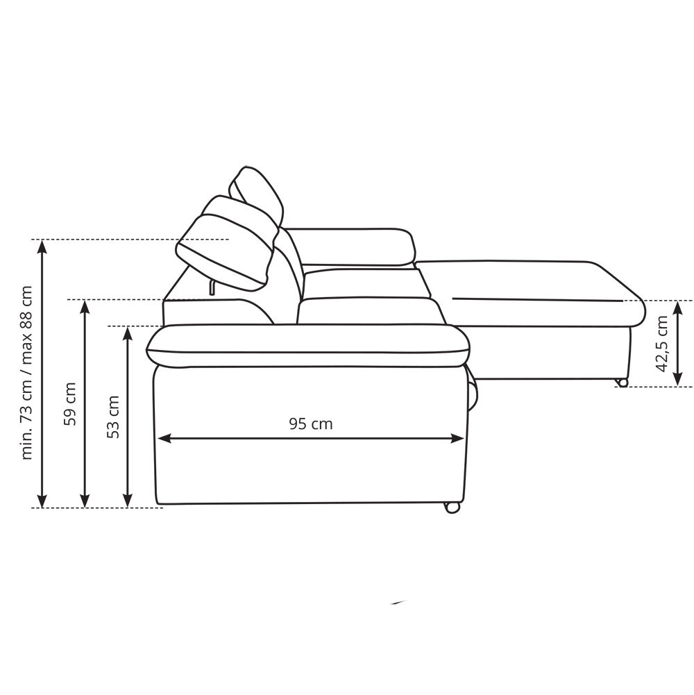 Sedací souprava COOL | 281x191 cm | rozkládací + úložný prostor | PRAVÁ | růžovo-vínová 17/26