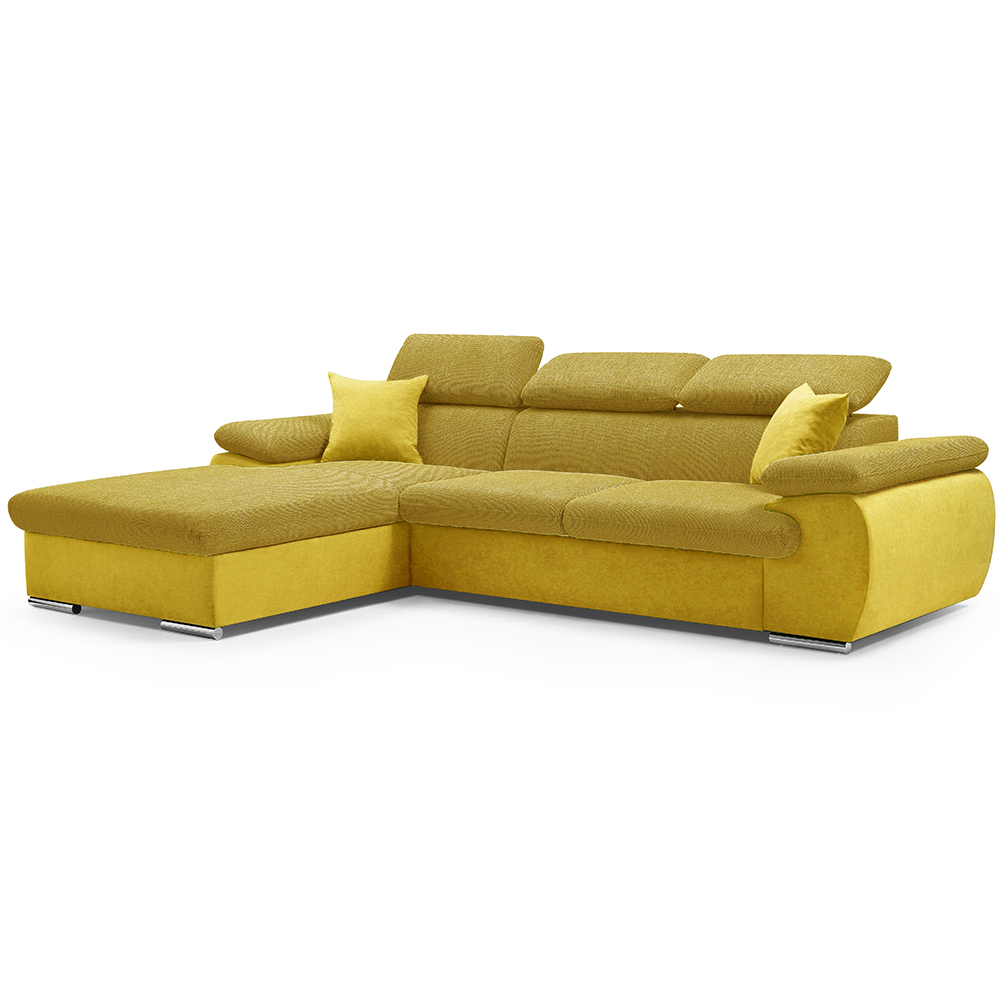 Sedací souprava COOL | 191x281 cm | rozkládací + úložný prostor | LEVÁ | žlutá 07/08